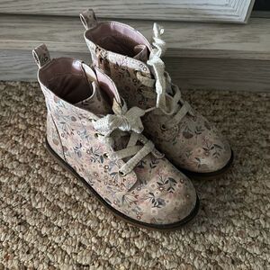 Cat & Jack Size 12 Little Girls floral print ankle boots